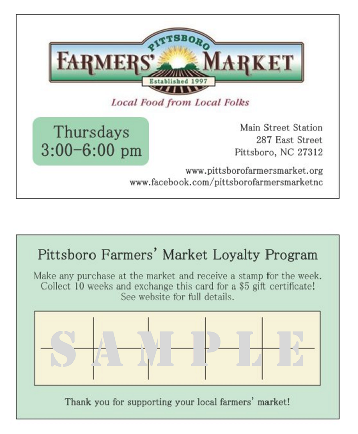 Introducing the Pittsboro Farmers’ Market Loyalty Program!